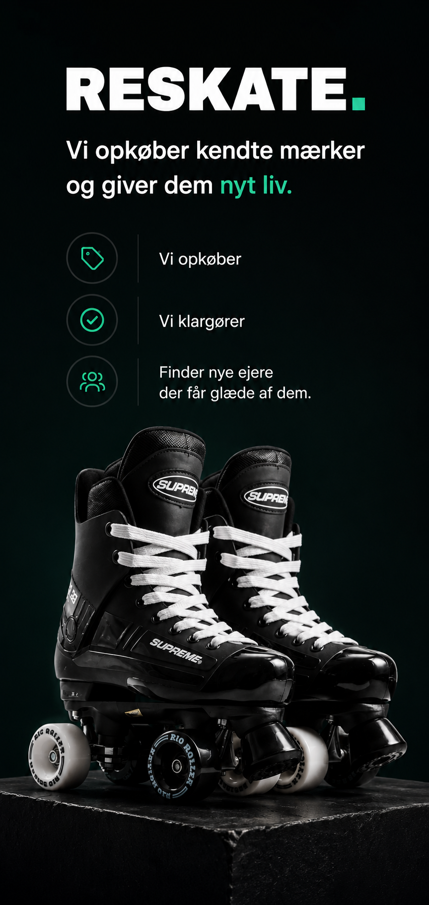 Refurbished Supreme rulleskøjter klar til trade-in